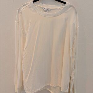 Athleta silk hybrid top size large, white